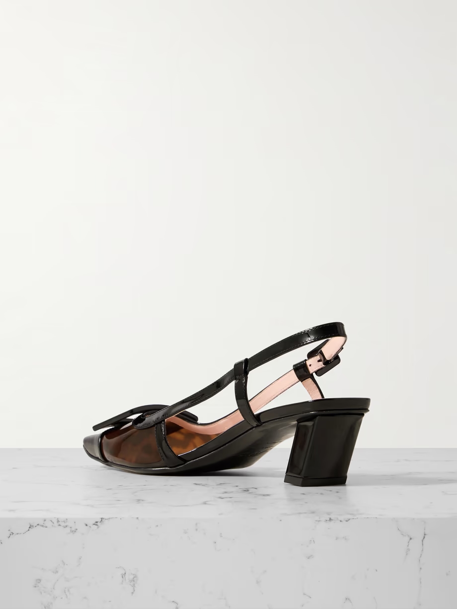 Belle Vivier patent-leather trimmed tortoiseshell PVC pumps Belle Vivier patent-leather trimmed tortoiseshell PVC pumps