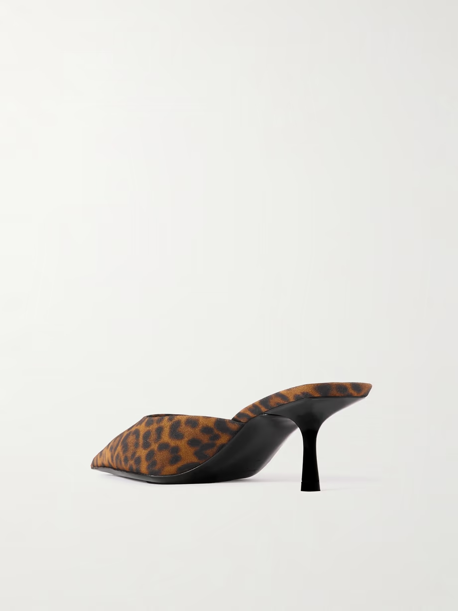 Barbara leopard-print twill point-toe pumps Barbara leopard-print twill point-toe pumps