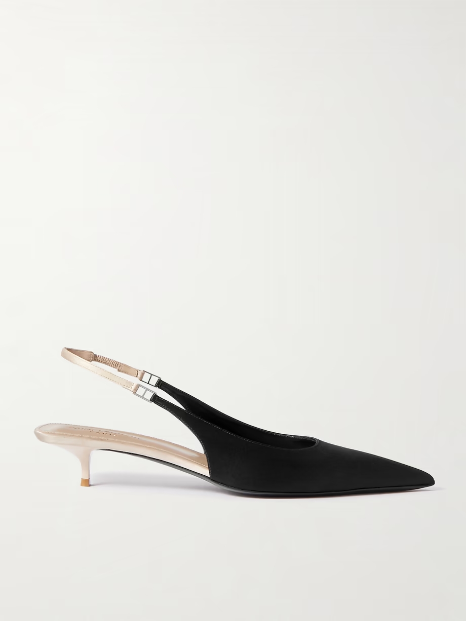 Cherish two-tone satin slingback pumps Cherish two-tone satin slingback pumps