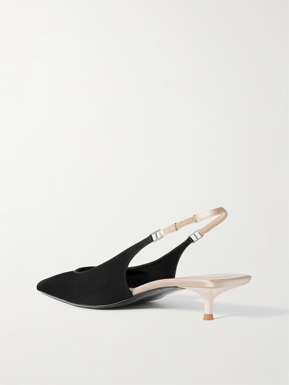 Cherish two-tone satin slingback pumps Cherish two-tone satin slingback pumps
