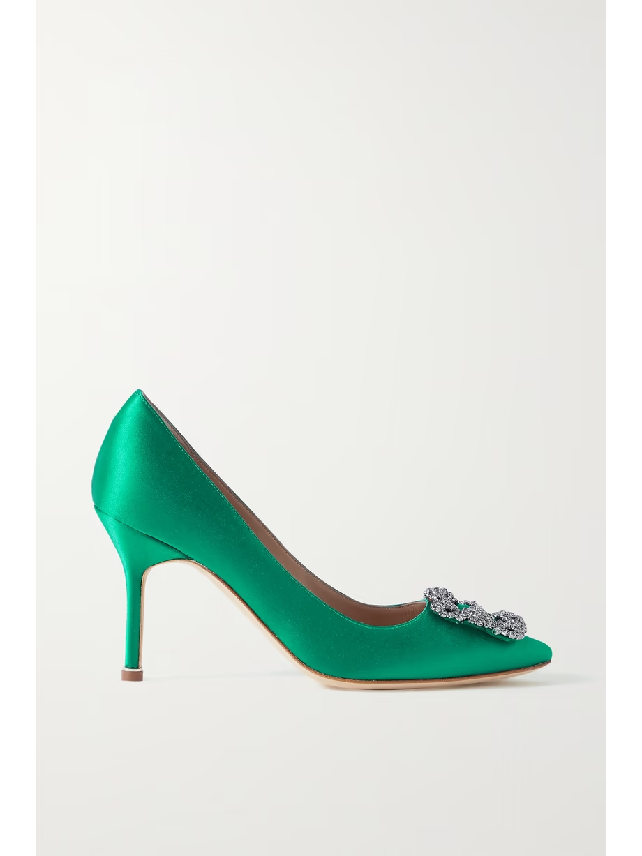 Hangisi 90 embellished satin pumps Hangisi 90 embellished satin pumps