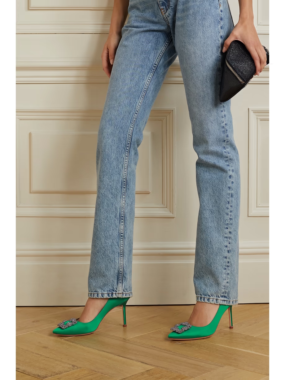 Hangisi 90 embellished satin pumps Hangisi 90 embellished satin pumps