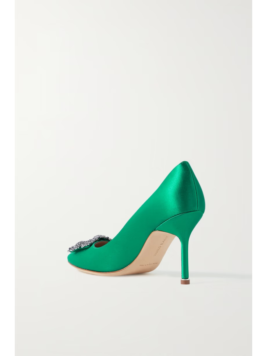 Hangisi 90 embellished satin pumps Hangisi 90 embellished satin pumps