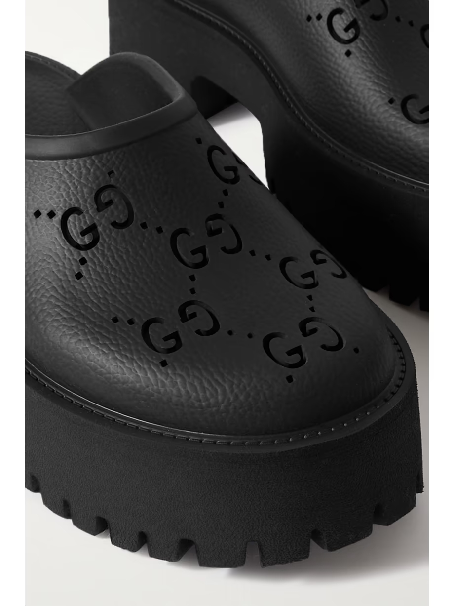 Elea perforated rubber platform mules Elea perforated rubber platform mules