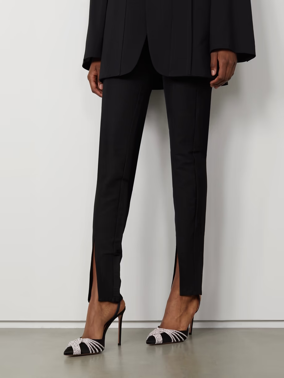 Gatsby 105 crystal-embellished satin slingback pumps Gatsby 105 crystal-embellished satin slingback pumps