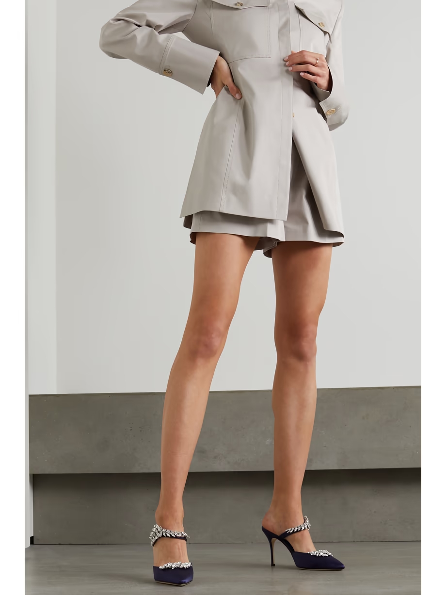 Lurum 90 crystal-embellished satin mules Lurum 90 crystal-embellished satin mules