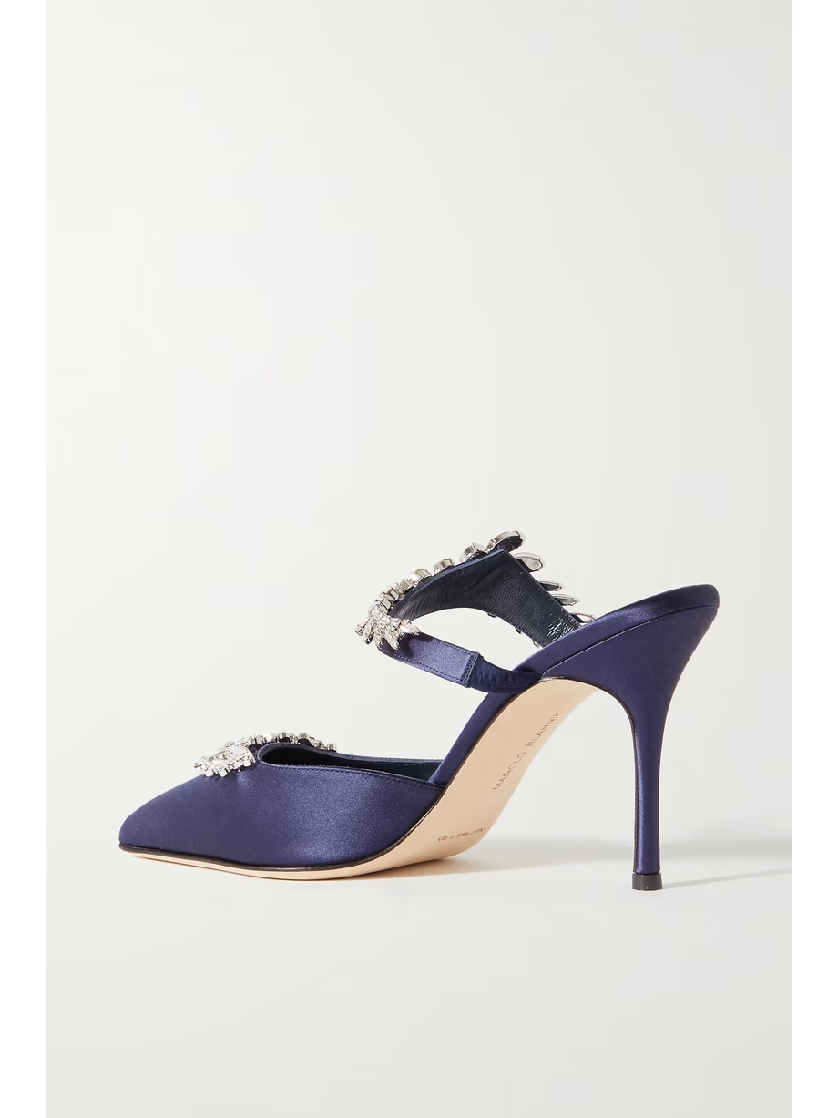 Lurum 90 crystal-embellished satin mules Lurum 90 crystal-embellished satin mules