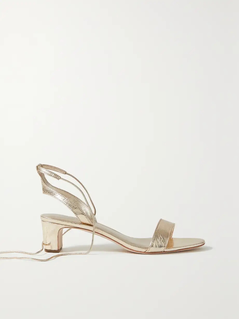 + NET SUSTAIN Jackie metallic crinkled-leather sandals + NET SUSTAIN Jackie metallic crinkled-leather sandals