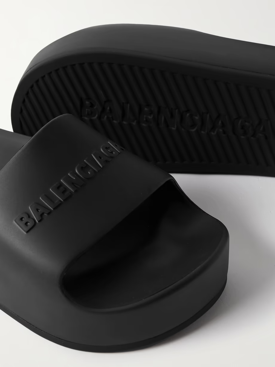 Mono logo-embossed rubber platform slides Mono logo-embossed rubber platform slides