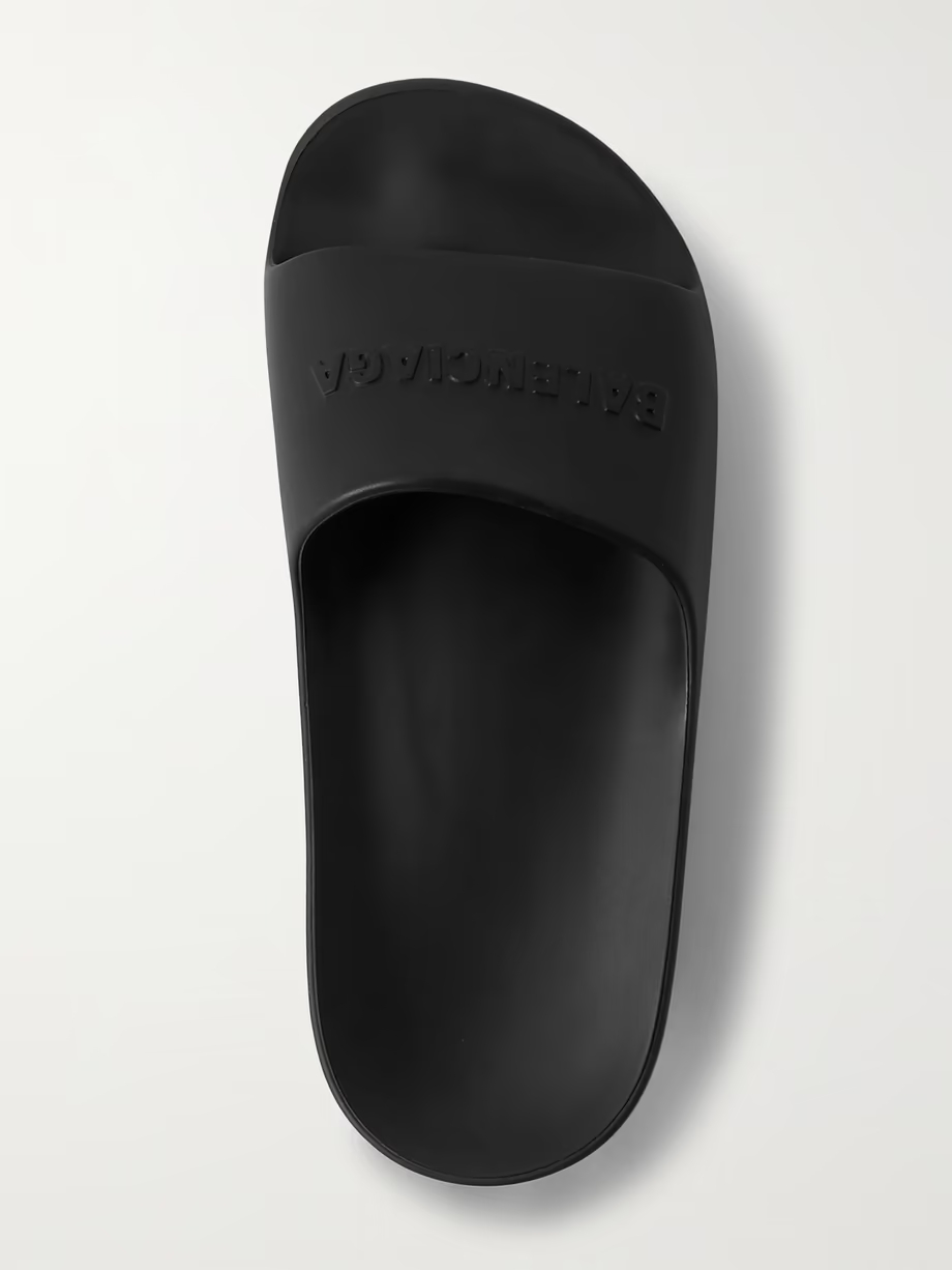 Mono logo-embossed rubber platform slides Mono logo-embossed rubber platform slides
