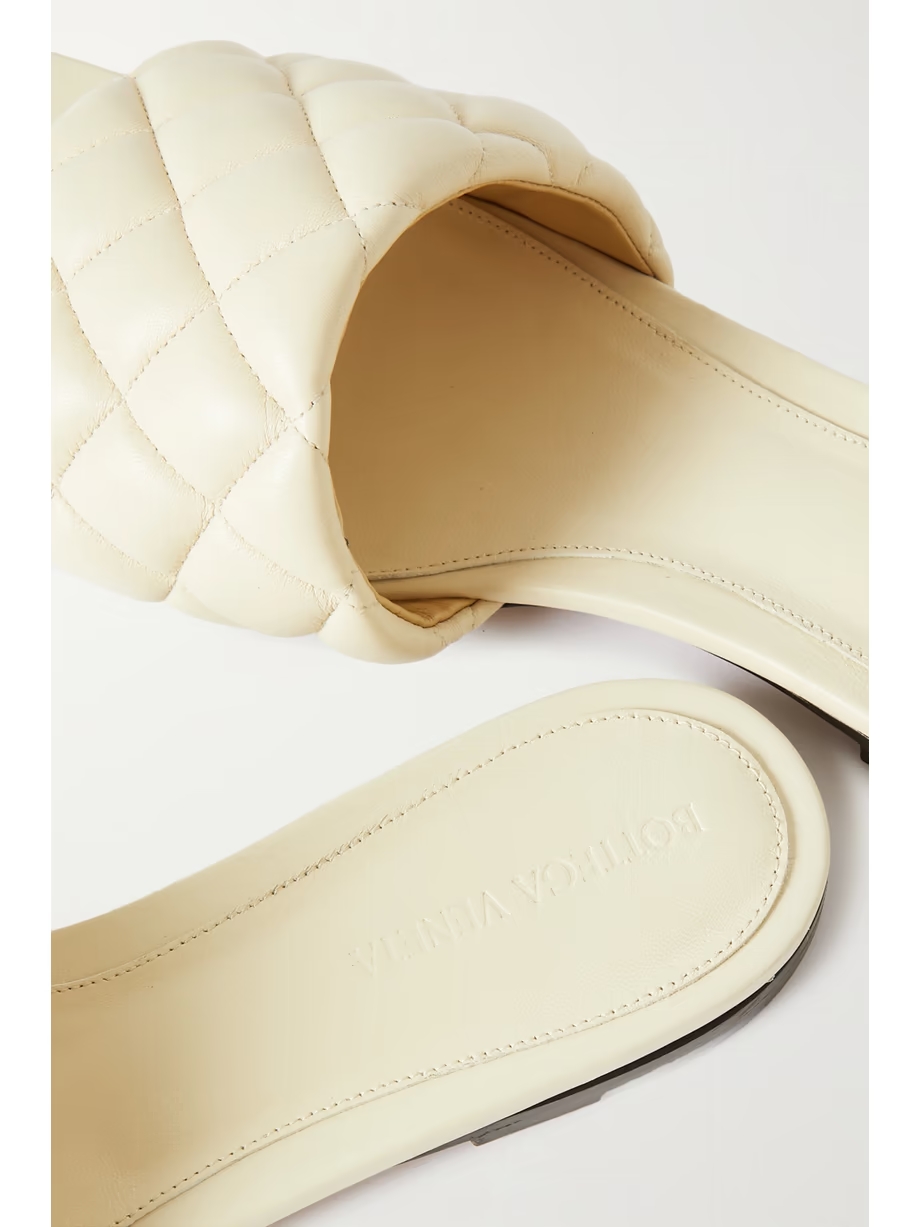 Quilted leather slides Quilted leather slides