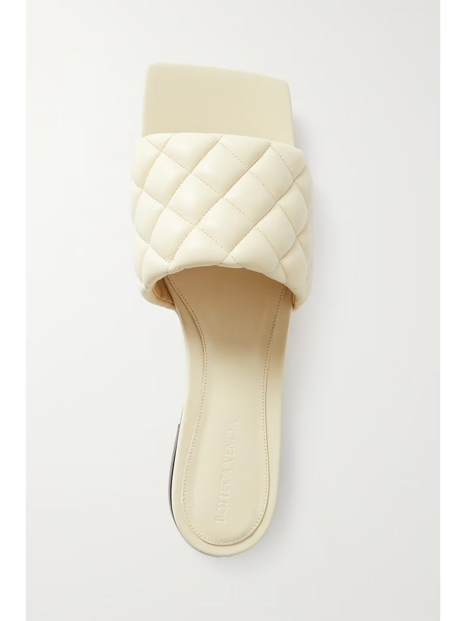 Quilted leather slides Quilted leather slides