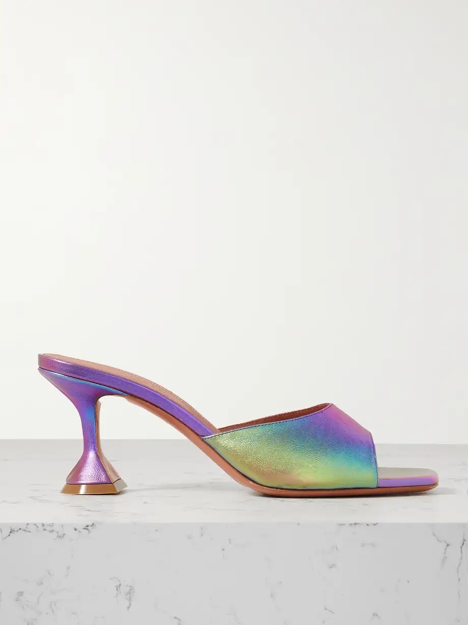 Lupita iridescent leather mules Lupita iridescent leather mules