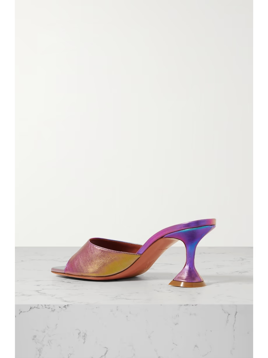 Lupita iridescent leather mules Lupita iridescent leather mules