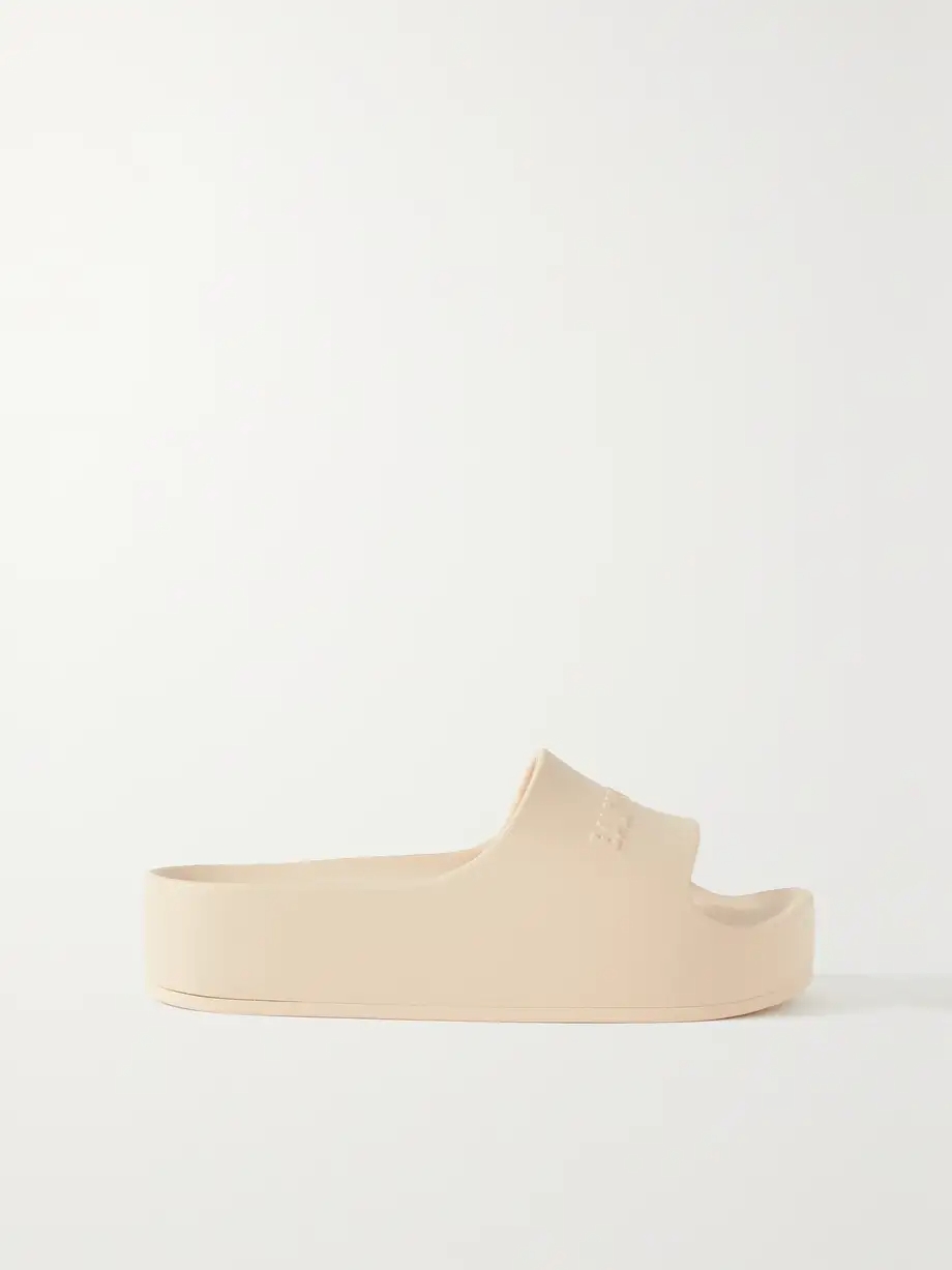 Mono logo-embossed rubber platform slides Mono logo-embossed rubber platform slides