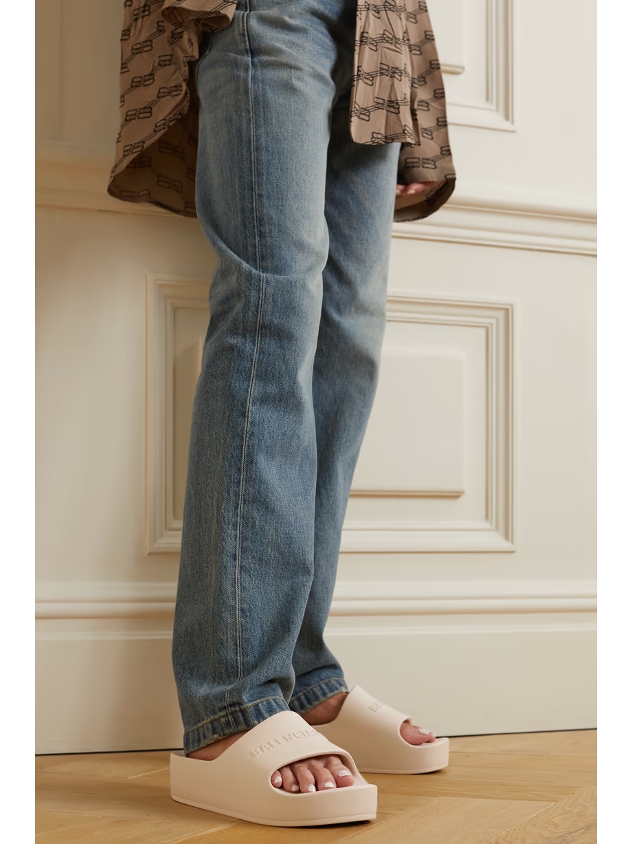 Mono logo-embossed rubber platform slides Mono logo-embossed rubber platform slides