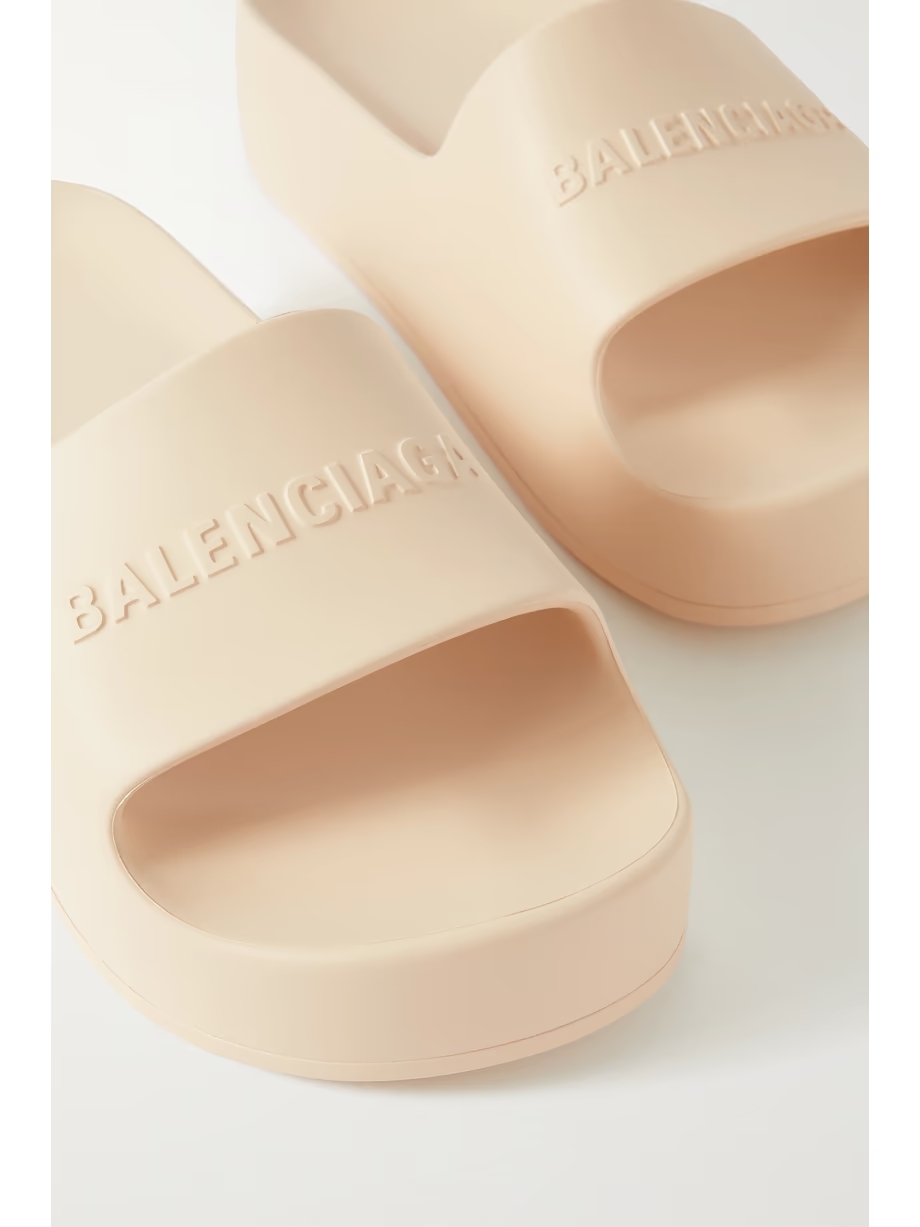 Mono logo-embossed rubber platform slides Mono logo-embossed rubber platform slides