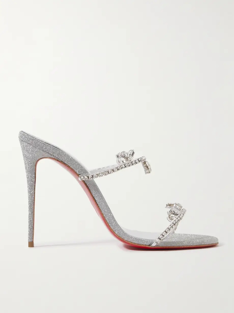 Just Queen 100 crystal-embellished PVC mules Just Queen 100 crystal-embellished PVC mules