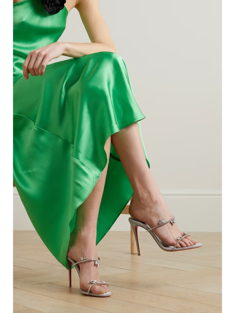 Just Queen 100 crystal-embellished PVC mules Just Queen 100 crystal-embellished PVC mules