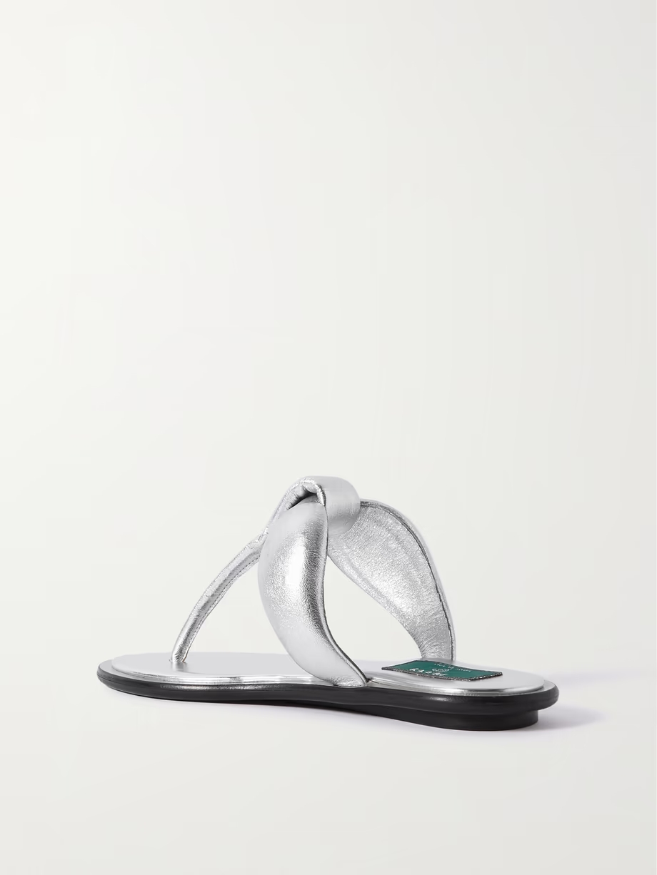 Padded metallic leather sandals Padded metallic leather sandals