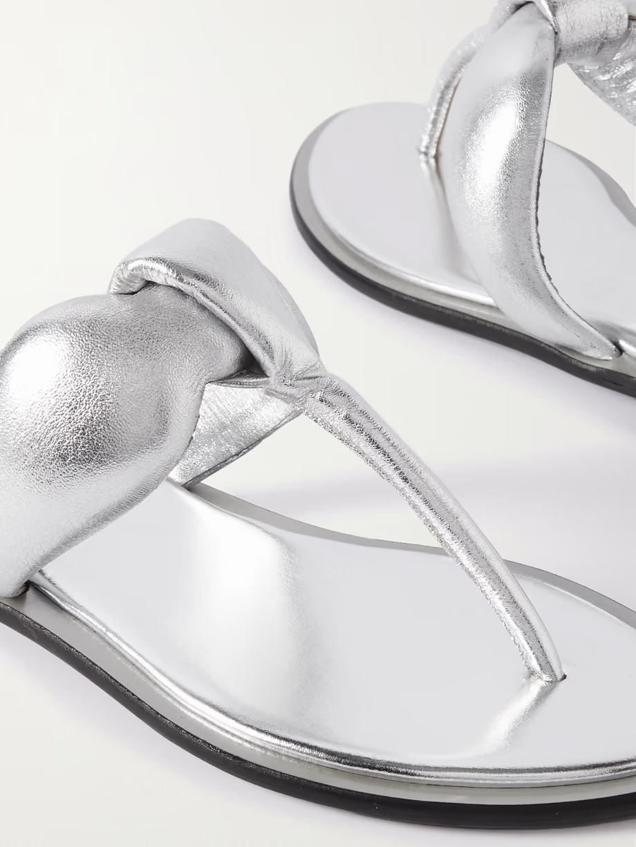 Padded metallic leather sandals Padded metallic leather sandals