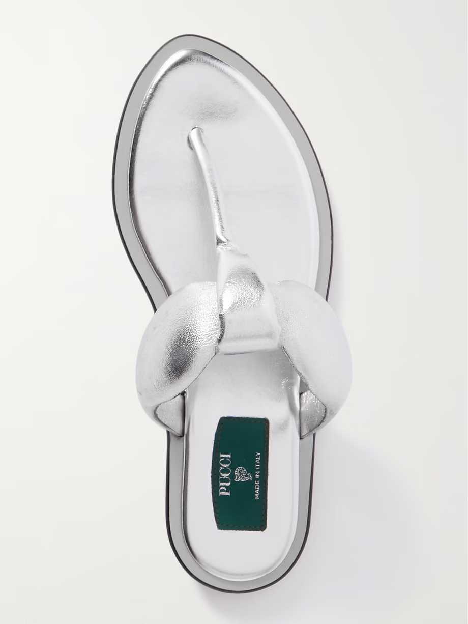 Padded metallic leather sandals Padded metallic leather sandals