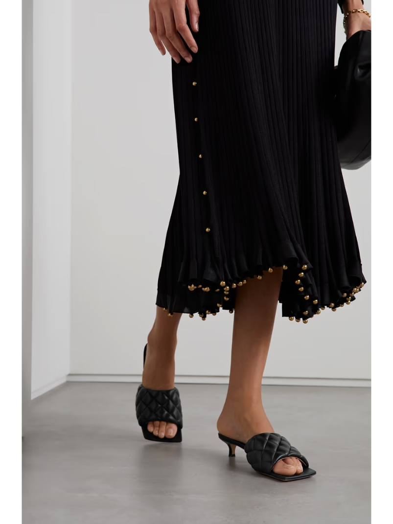 Quilted leather mules Quilted leather mules