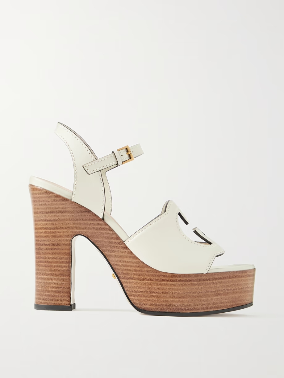 Cutout leather platform sandals Cutout leather platform sandals