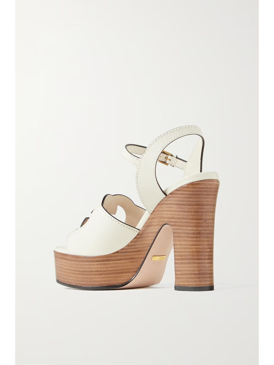 Cutout leather platform sandals Cutout leather platform sandals