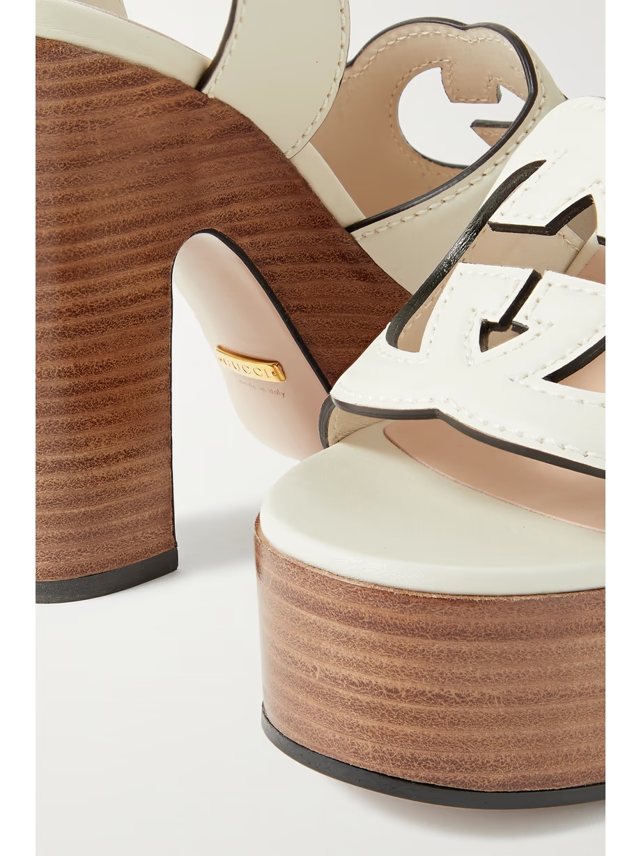 Cutout leather platform sandals Cutout leather platform sandals