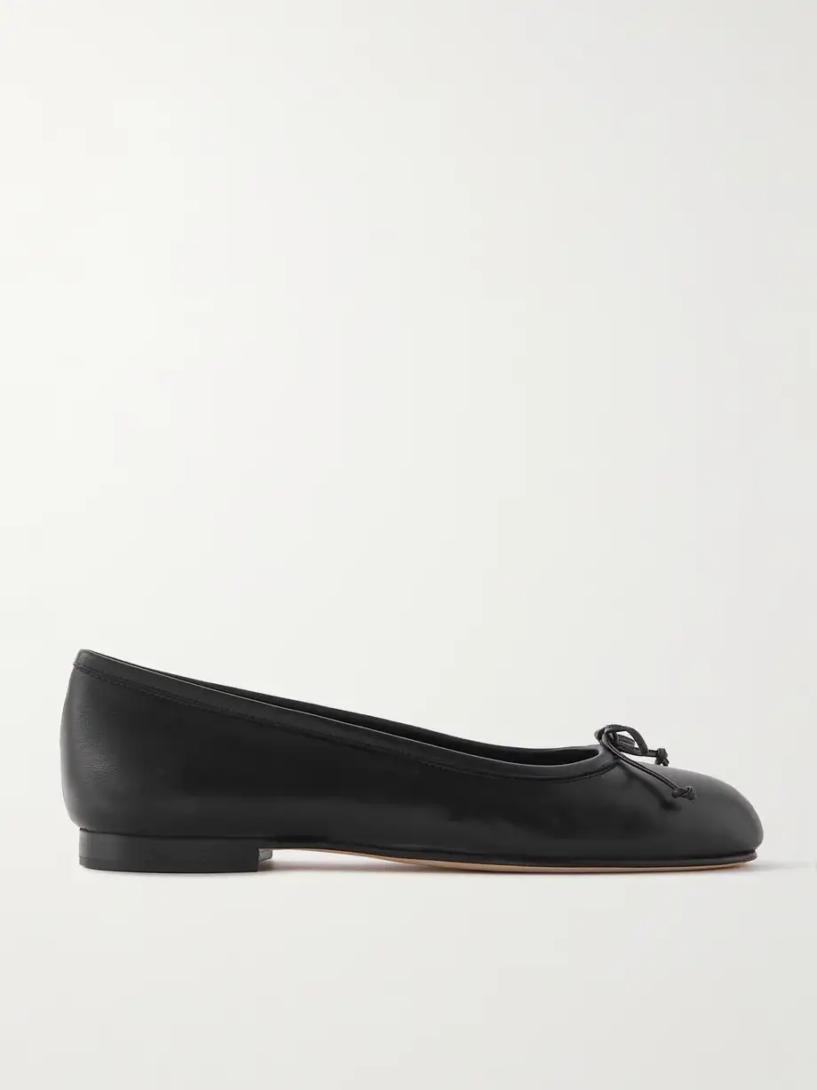 Veralli bow-detailed leather ballet flats Veralli bow-detailed leather ballet flats