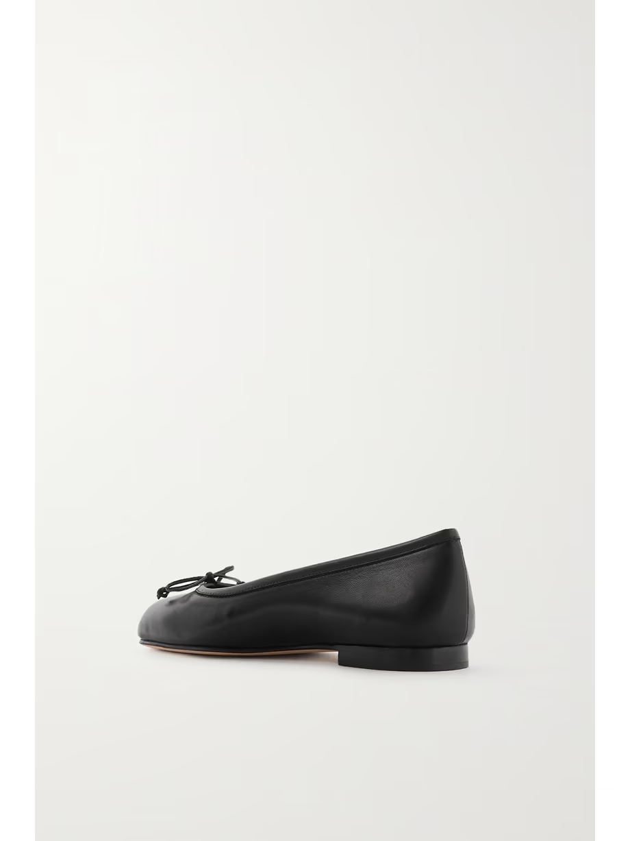Veralli bow-detailed leather ballet flats Veralli bow-detailed leather ballet flats