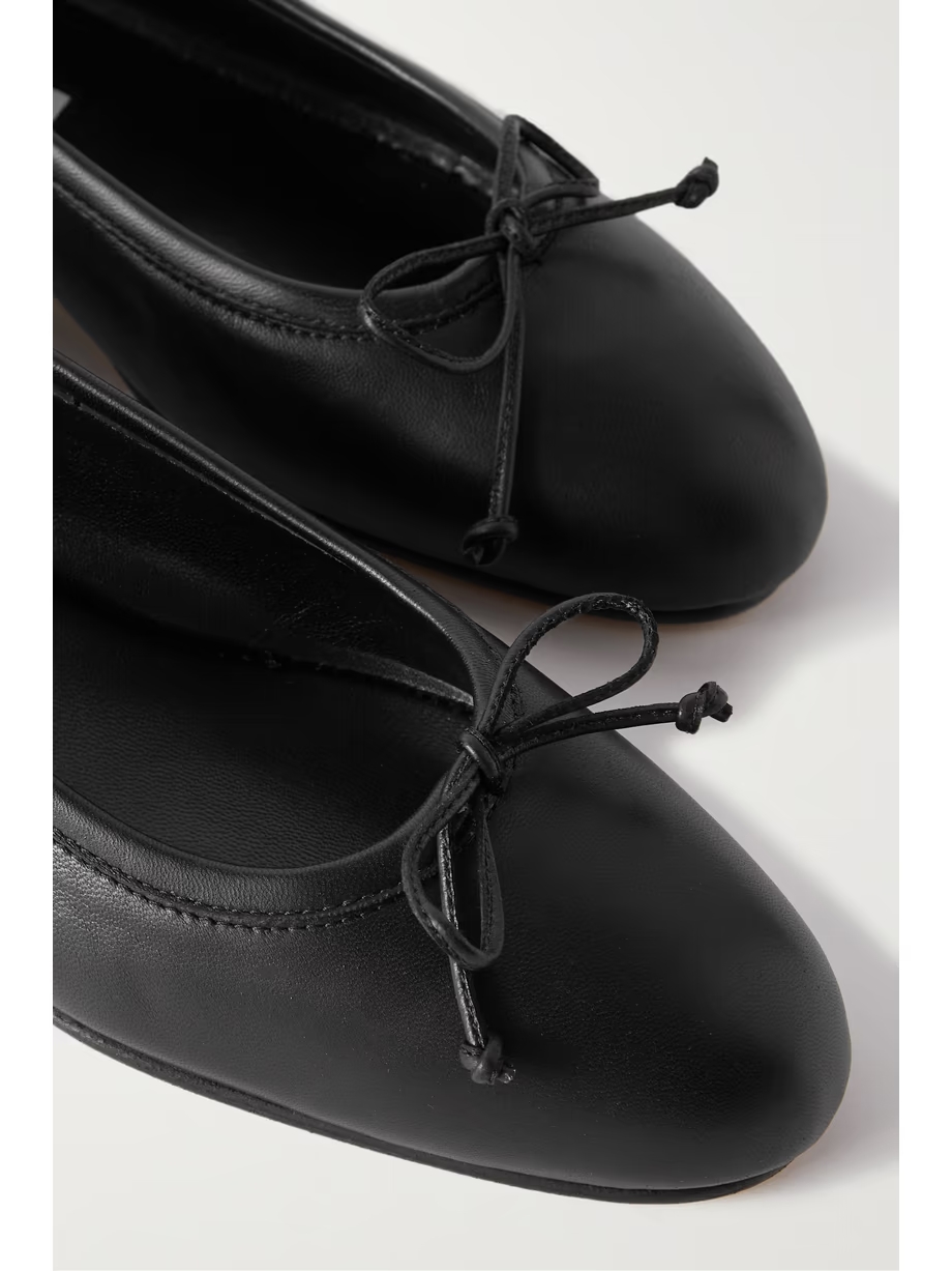 Veralli bow-detailed leather ballet flats Veralli bow-detailed leather ballet flats