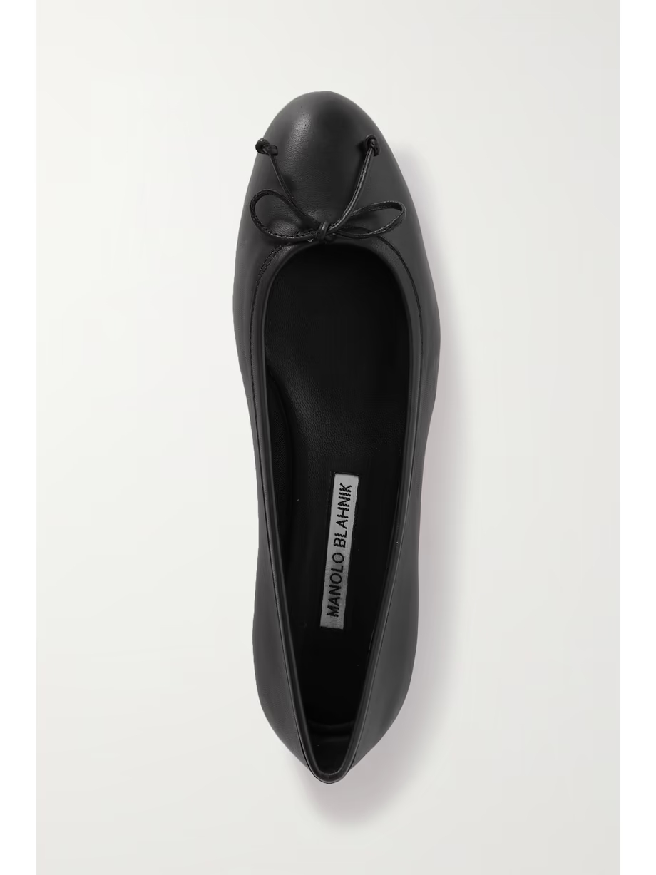Veralli bow-detailed leather ballet flats Veralli bow-detailed leather ballet flats