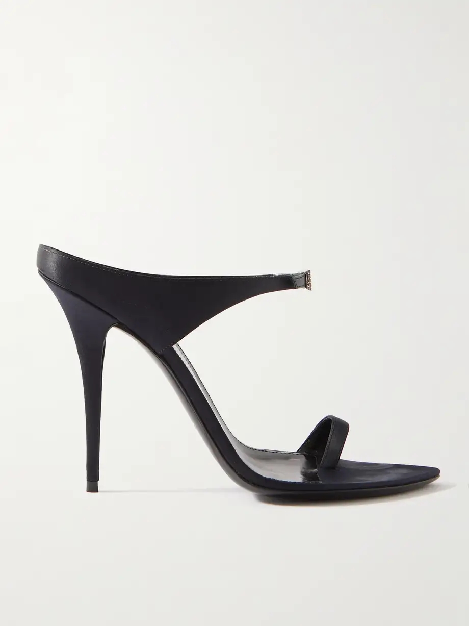 Dive crystal-embellished satin mules Dive crystal-embellished satin mules