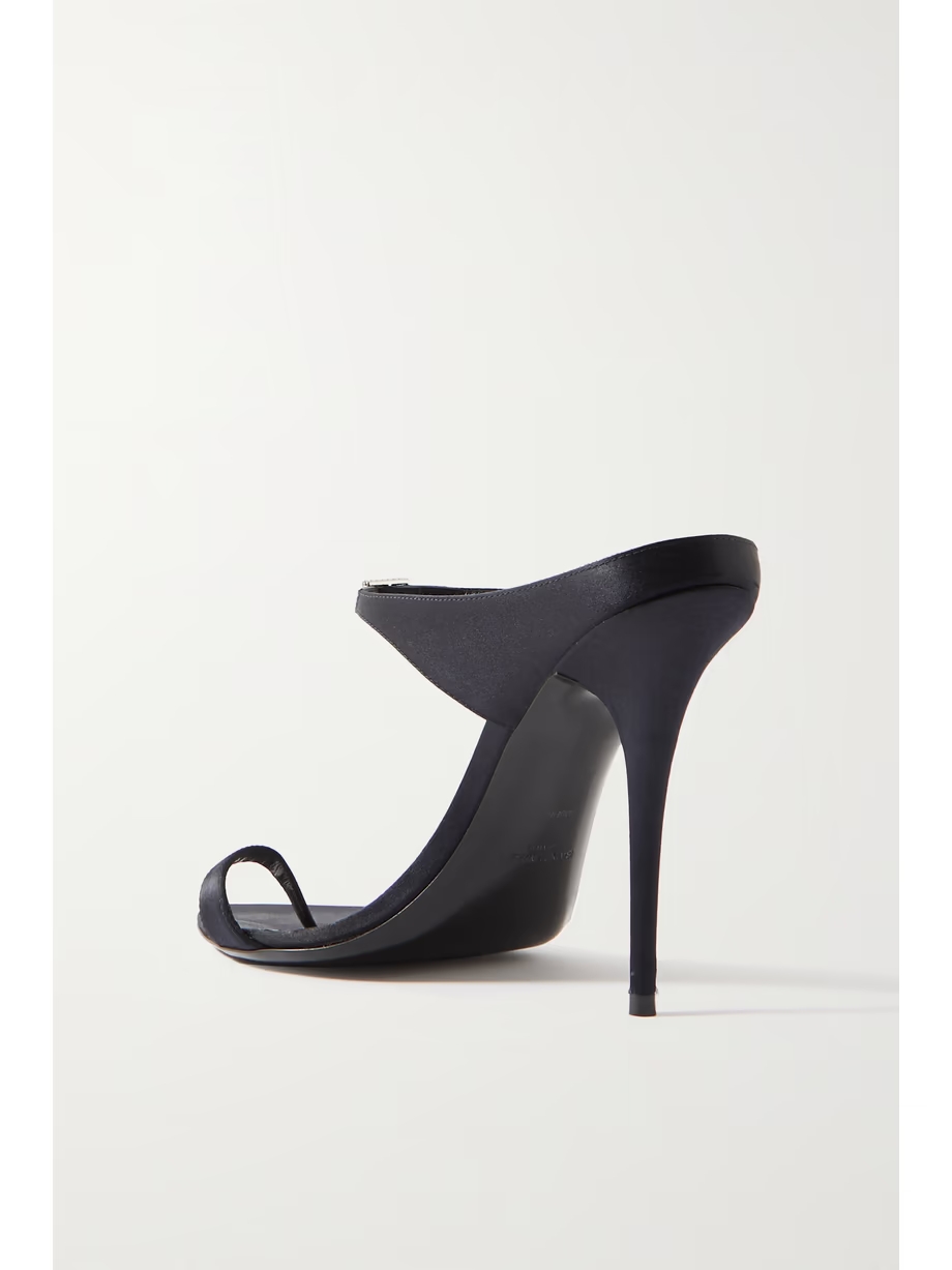 Dive crystal-embellished satin mules Dive crystal-embellished satin mules