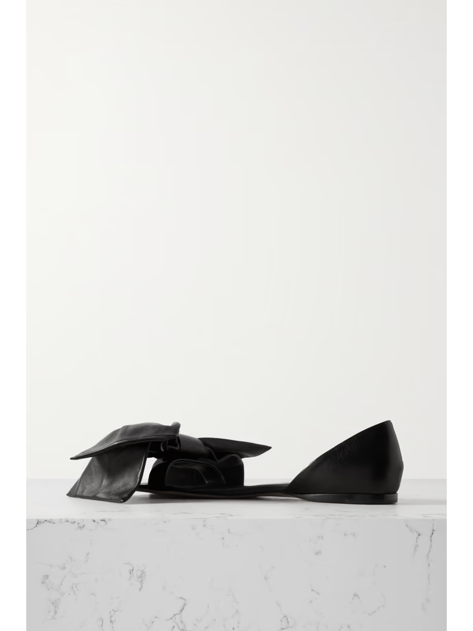 Toy bow-detailed leather slides Toy bow-detailed leather slides