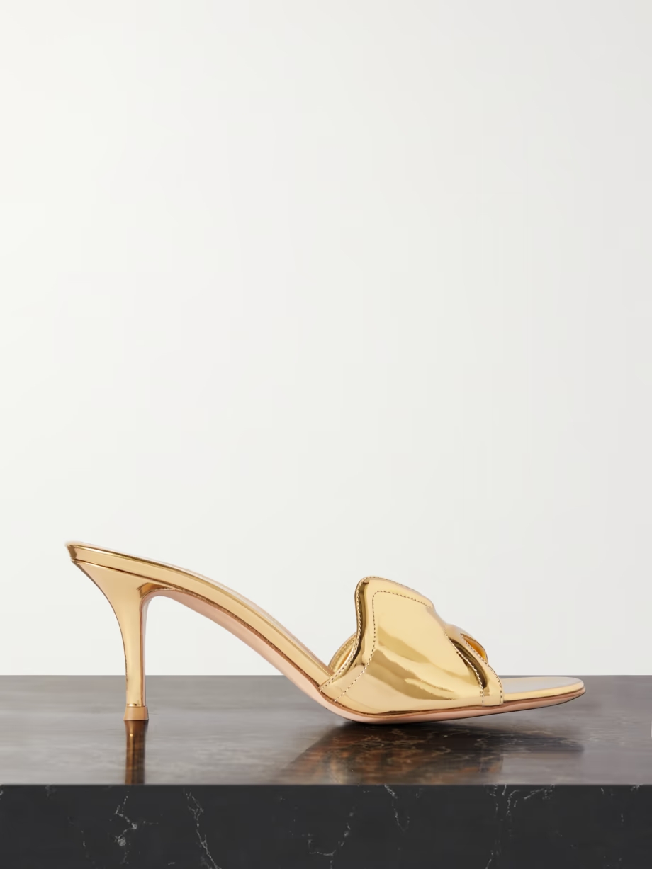 70 mirrored-leather mules 70 mirrored-leather mules