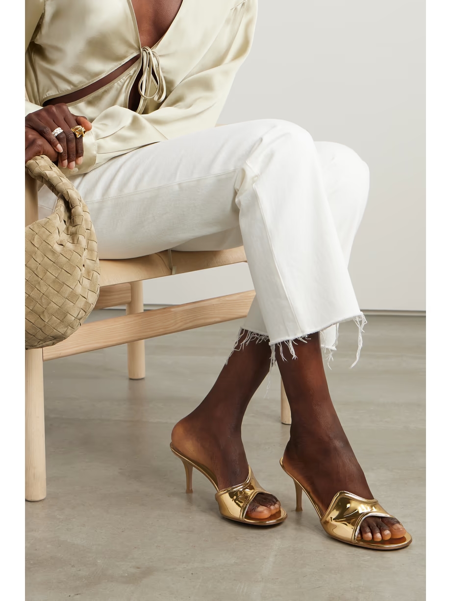 70 mirrored-leather mules 70 mirrored-leather mules