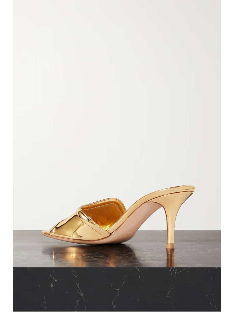 70 mirrored-leather mules 70 mirrored-leather mules