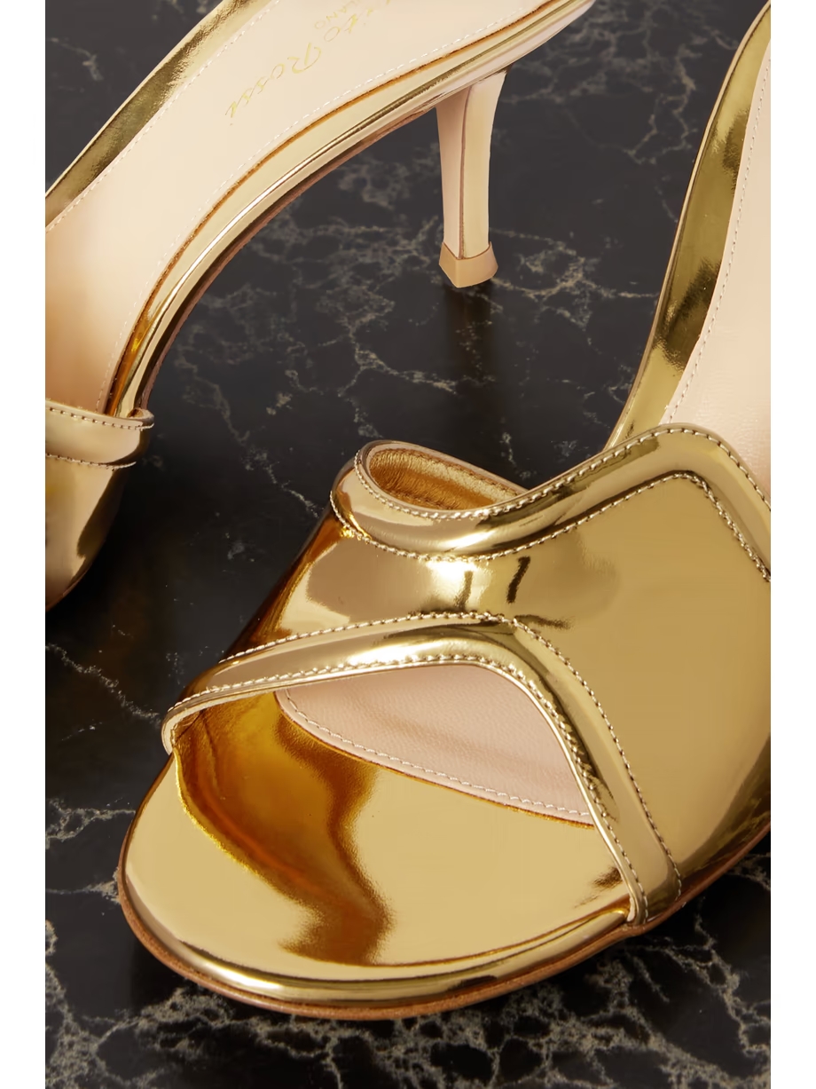 70 mirrored-leather mules 70 mirrored-leather mules