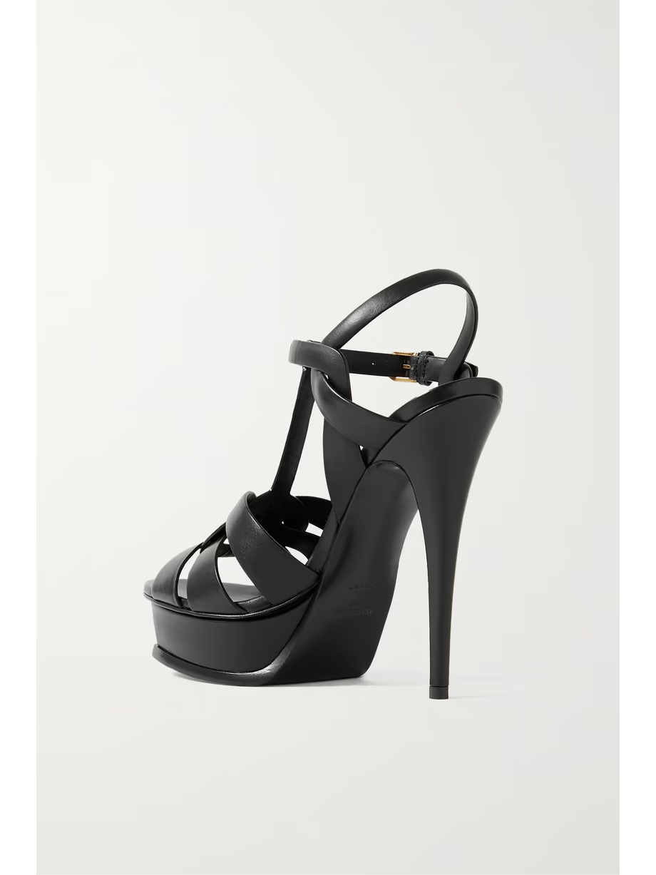 Tribute woven leather platform sandals Tribute woven leather platform sandals