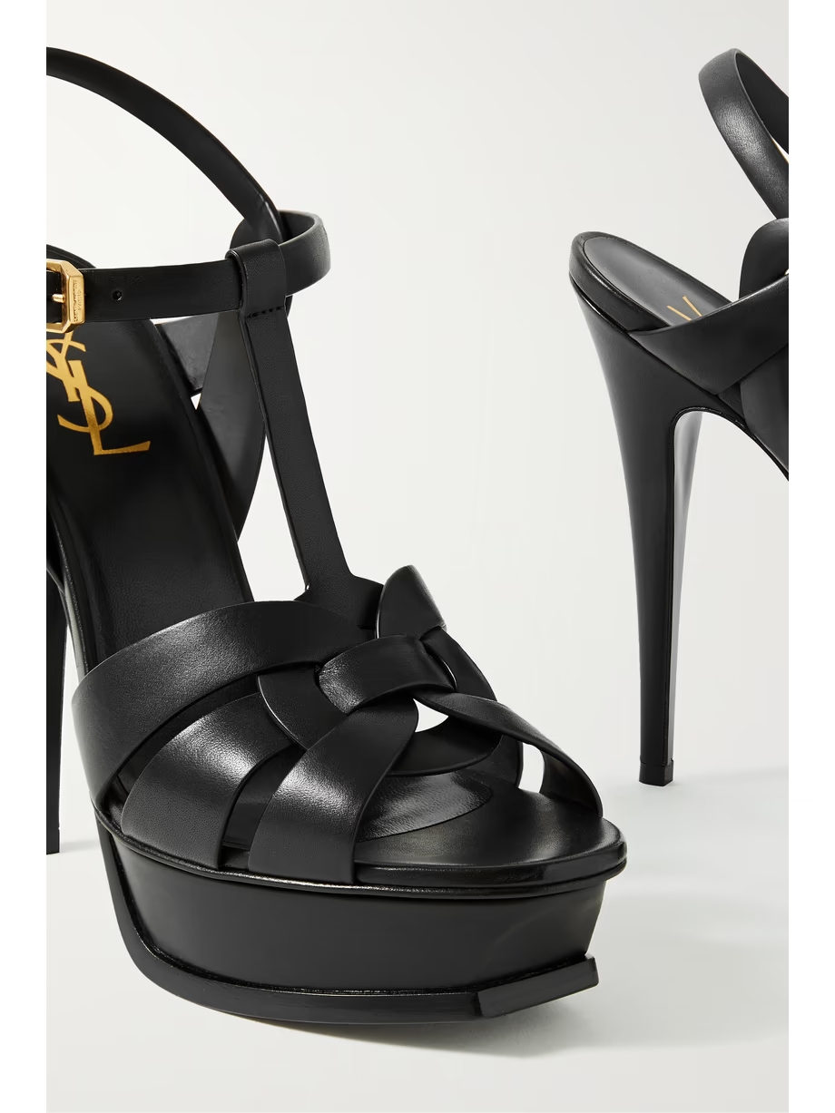 Tribute woven leather platform sandals Tribute woven leather platform sandals