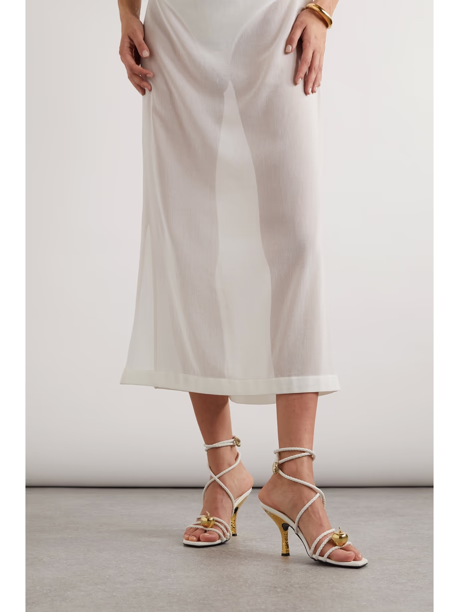 Adam embellished intrecciato leather sandals Adam embellished intrecciato leather sandals