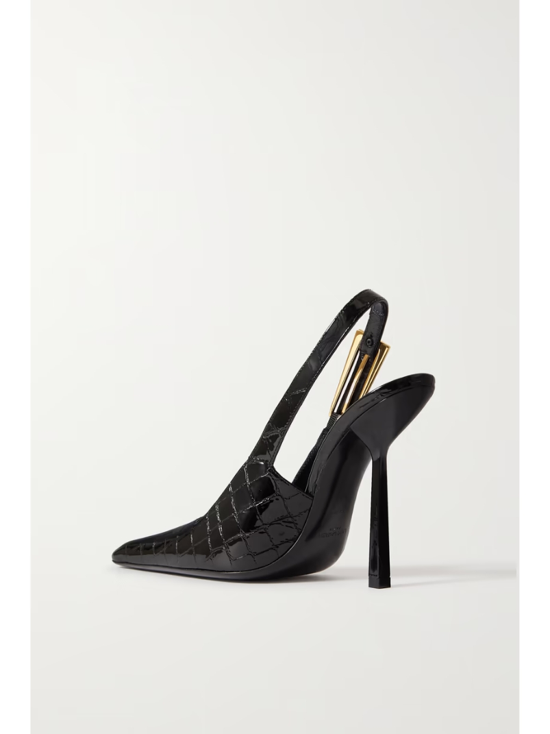 Lee patent-leather slingback pumps Lee patent-leather slingback pumps