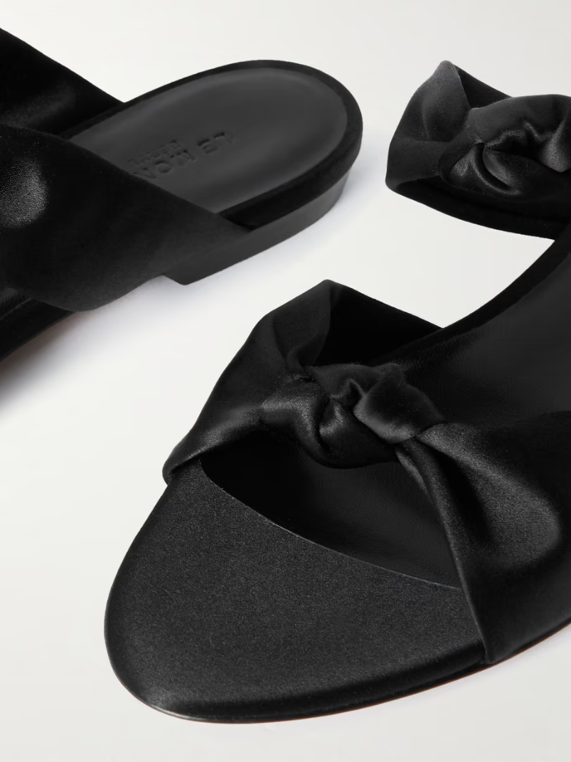 Knot Flat satin sandals Knot Flat satin sandals