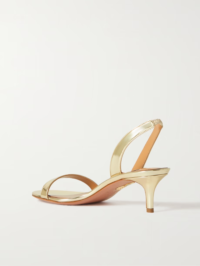 So Nude 50 metallic faux leather slingback sandals So Nude 50 metallic faux leather slingback sandals