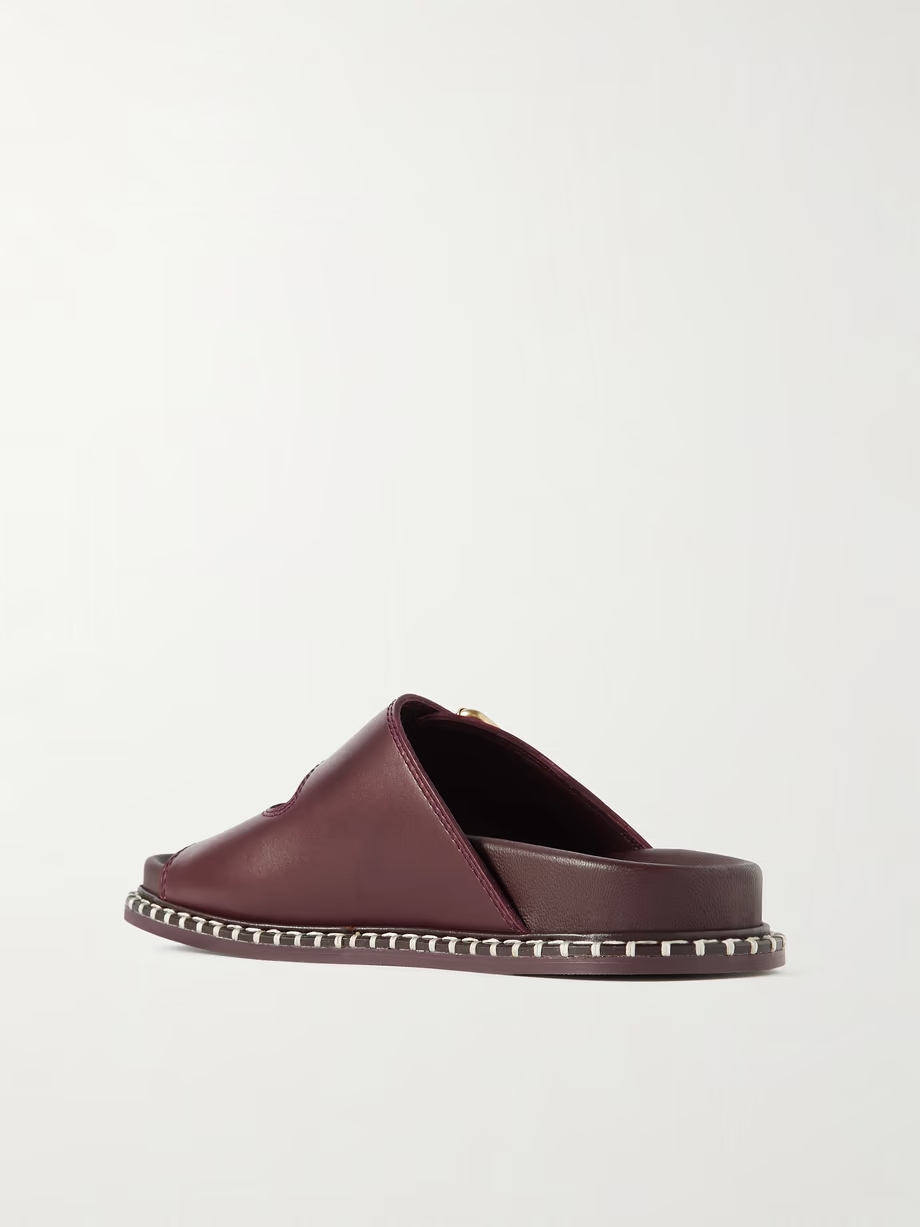 + NET SUSTAIN Rebecca whipstiched leather slides + NET SUSTAIN Rebecca whipstiched leather slides