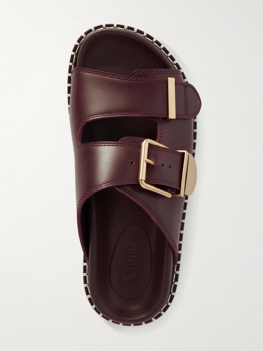 + NET SUSTAIN Rebecca whipstiched leather slides + NET SUSTAIN Rebecca whipstiched leather slides