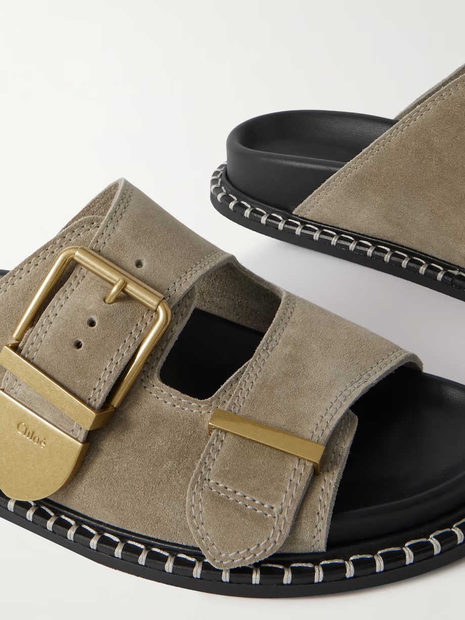 + NET SUSTAIN Rebecca whipstiched suede slides + NET SUSTAIN Rebecca whipstiched suede slides